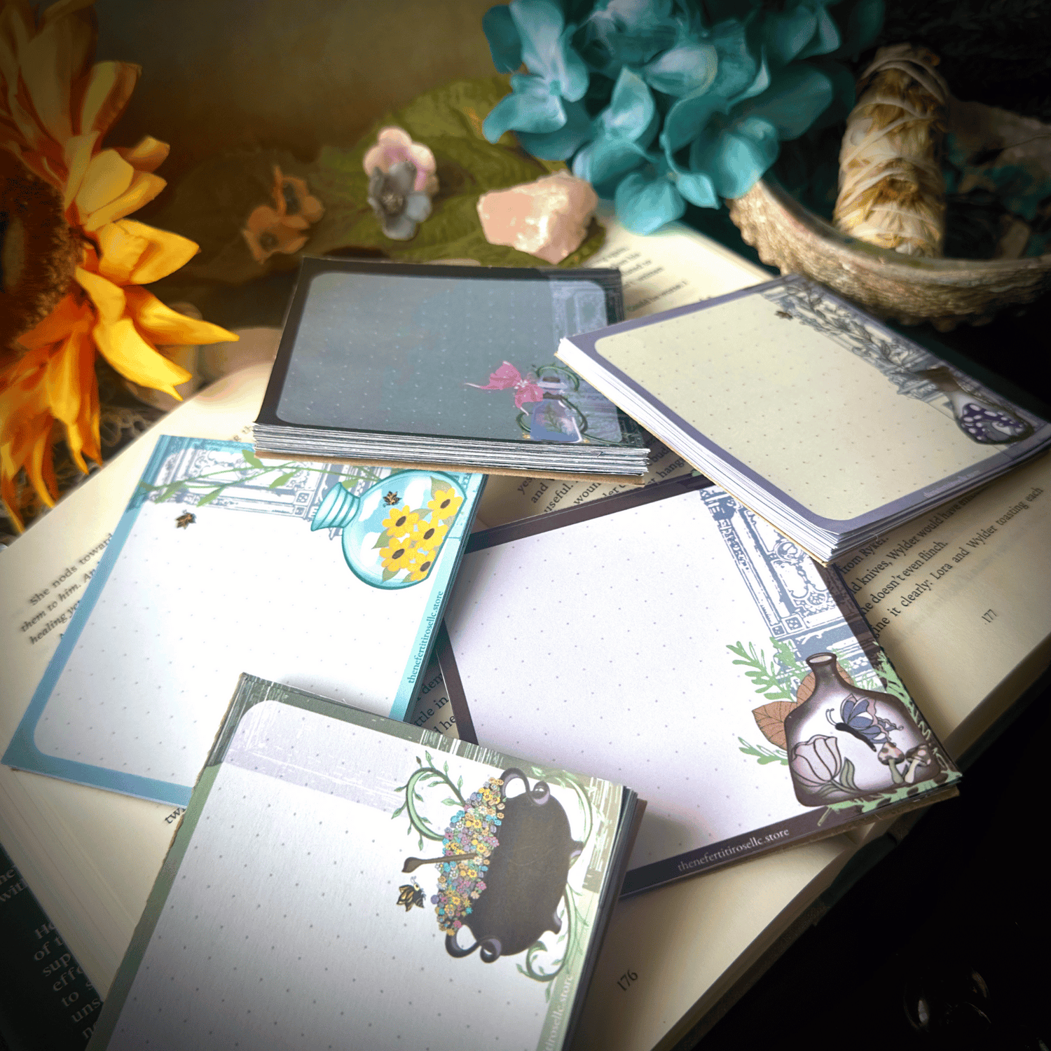 5x7 and 4x4 note fantasy note pads 