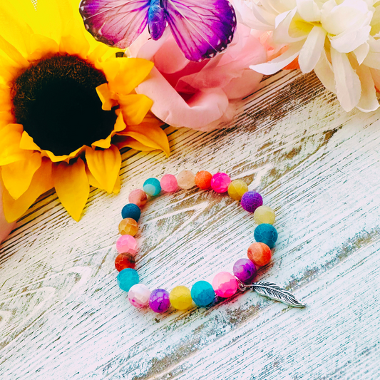 Rainbow Quartz Beaded Bracelet