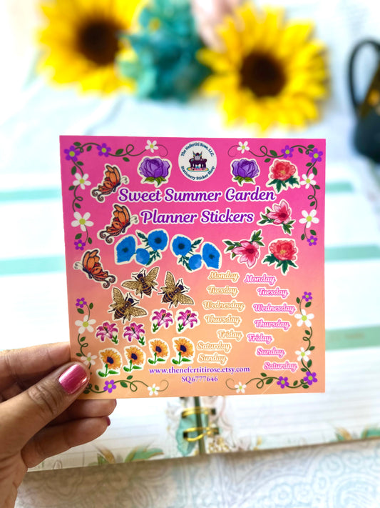 Sweet Summer Garden Planner Sticker Sheet