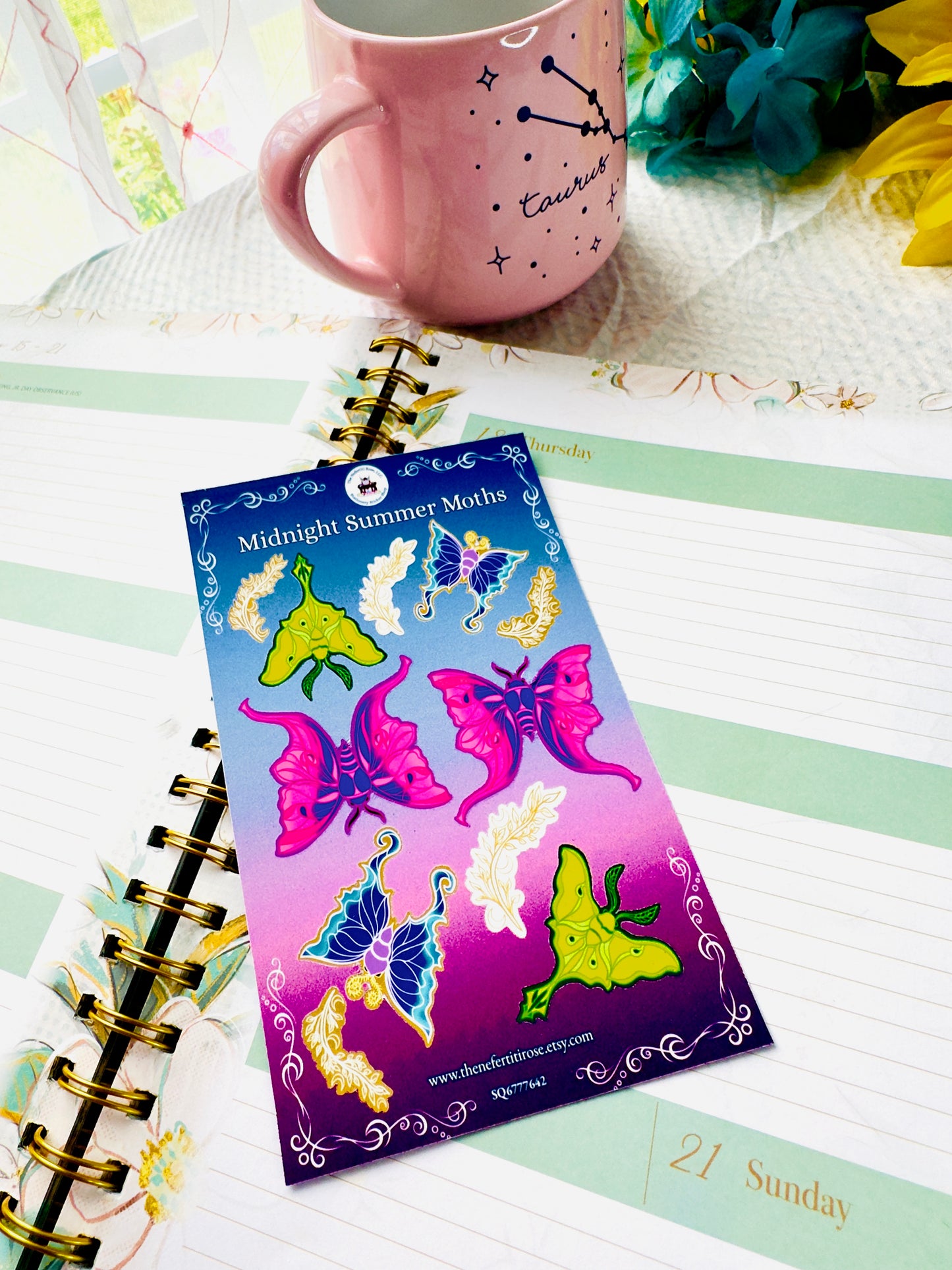 Midnight Summer Moths Sticker Sheet